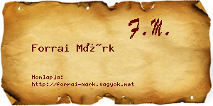 Forrai Márk névjegykártya