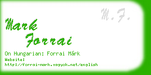 mark forrai business card